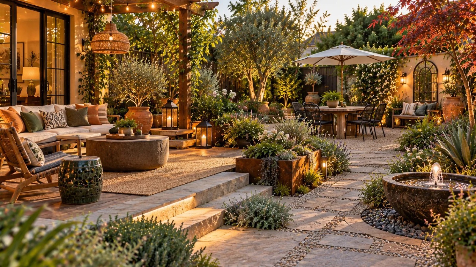 Eclectic backyard design — AI-generated concept render