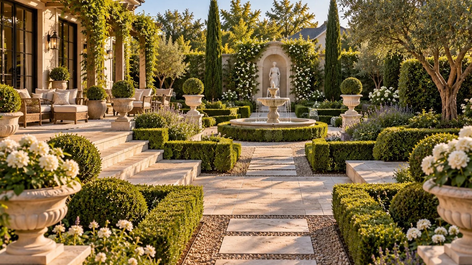 Classical European garden design — AI-generated concept render
